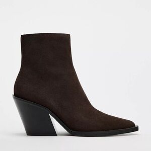 Zara brown suede ankle boots